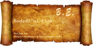 Bodzási Elek névjegykártya